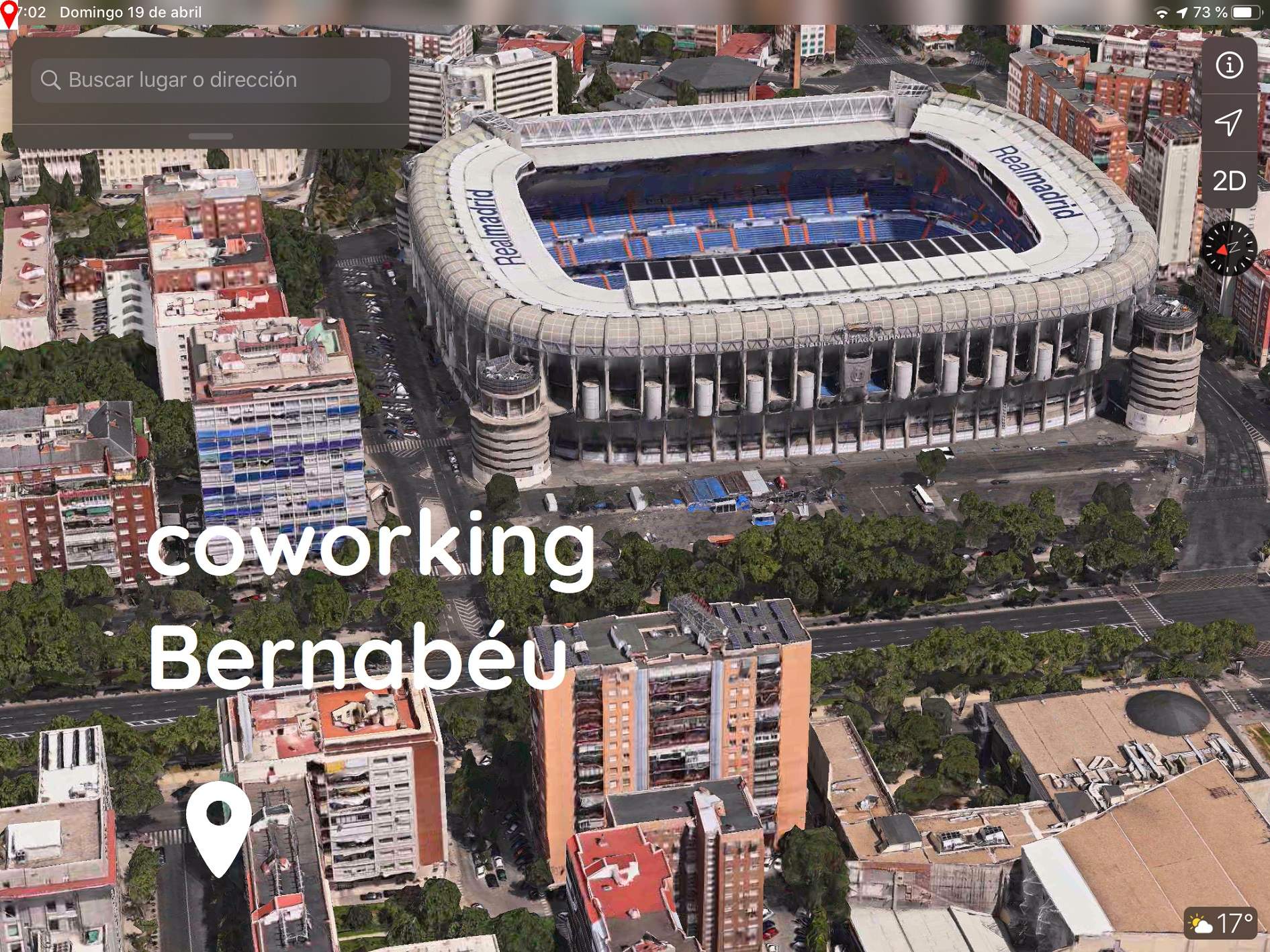 Ubicación coworking Bernabéu