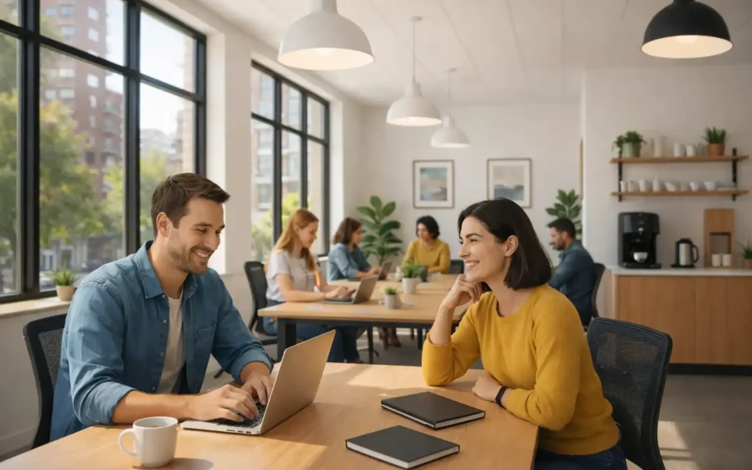 Espacio coworking con luz natural en Madrid Bernabéu